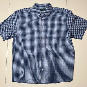 Orvis Shirt Mens XL Active Fit Blue Plaid Short Sleeve Button Up